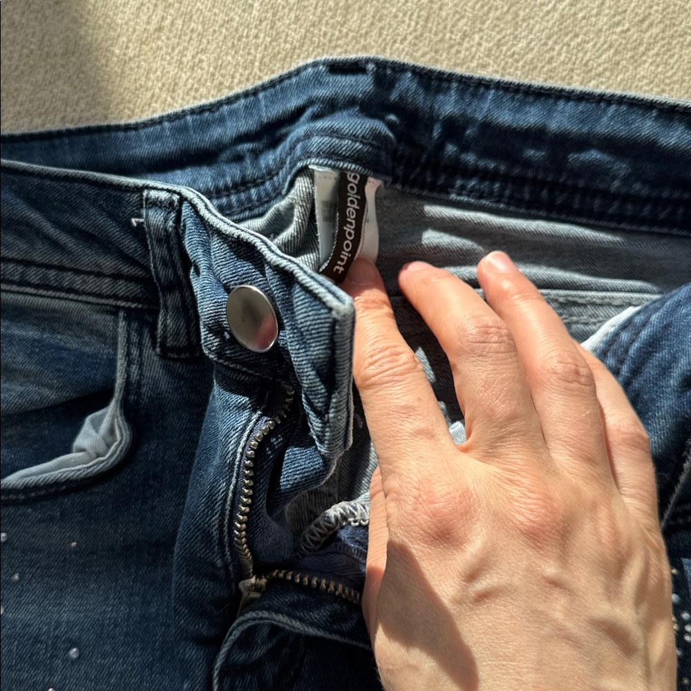 Golden Point Stretch Jeans – Size XS – Made in Italy – Shiny Finish - Picture 8 of 12